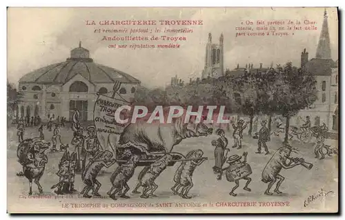 Cartes postales Cochon Porc La charcuterie troyenne Andouillettes de Troyes