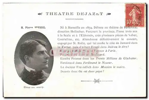 Cartes postales Theatre Dejazet Pierre Bressol