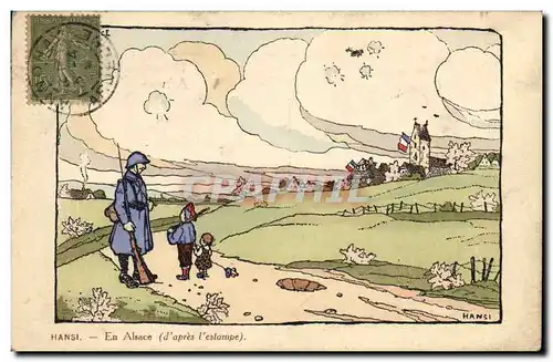 Cartes postales Fantaisie Illustrateur Hansi En Alsace