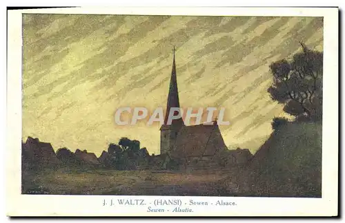 Cartes postales Fantaisie Illustrateur Hansi Alsace Sewen