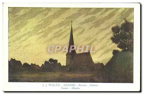 Cartes postales Fantaisie Illustrateur Hansi Alsace Sewen