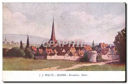 Cartes postales Fantaisie Illustrateur Hansi Alsace Kienzheim