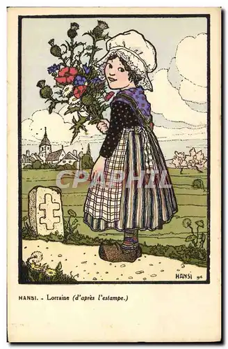 Cartes postales Fantaisie Illustrateur Hansi Alsace Lorraine