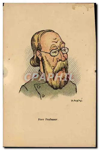 Cartes postales Fantaisie Illustrateur Hansi Alsace Herr Professor