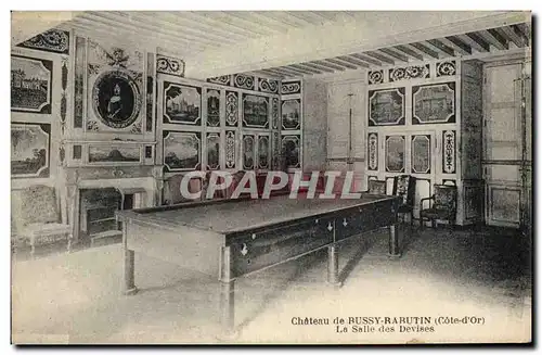 Cartes postales Billard Chateau de Russy Rabutin La salle des devises