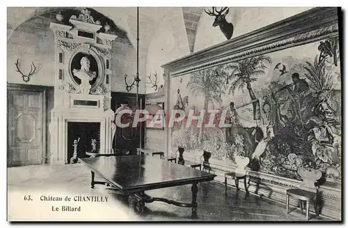 Cartes postales Billard Chateau de Chantilly