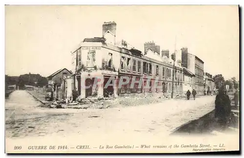 Cartes postales Billard Creil La rue Gambetta Militaria