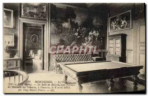 Cartes postales Billard Montresor Le chateay la salle de billard tableau du massacre des polonais a Varsovie