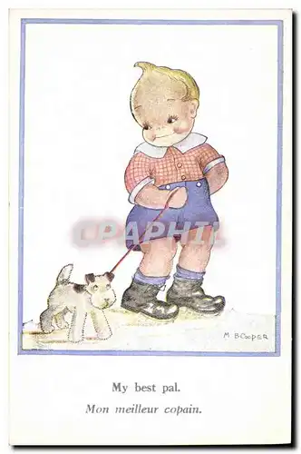 Ansichtskarte AK Fantaisie Illustrateur Cooper Enfant My best pal chien