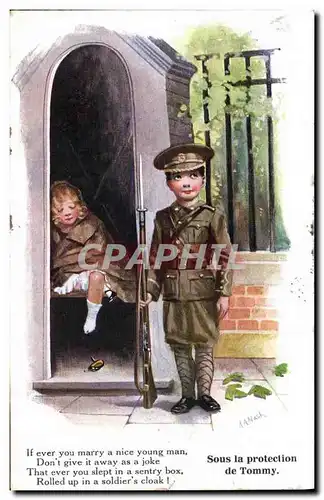 Cartes postales Fantaisie Illustrateur Enfants Militaria