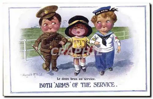 Cartes postales Fantaisie Illustrateur Donald Mc Gill Militaria Enfants marin