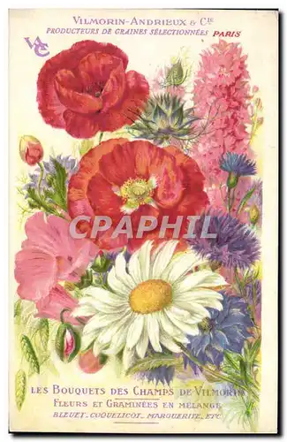 Cartes postales Fantaisie Fleurs Vilmorin Paris