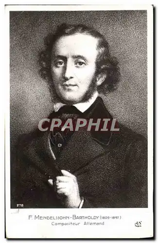 Cartes postales Mendelssohn Bartholdy Compositeur allemand