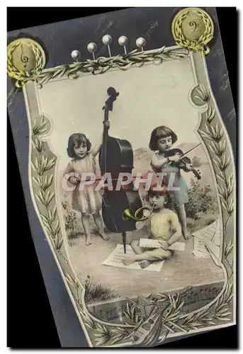 Cartes postales Enfants Violoncel Violon