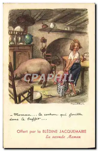 Ansichtskarte AK Cochon Porc Illustrateur Poulbot