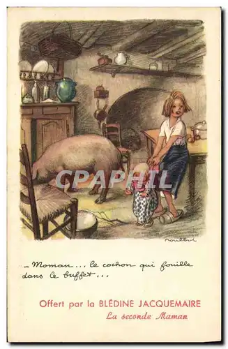 Cartes postales Cochon Porc Illustrateur Poulbot