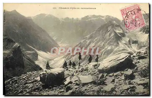 Ansichtskarte AK Militaria Chasseurs alpins en reconnaissance