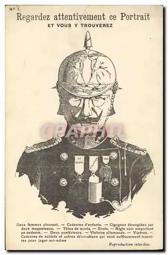 Cartes postales Militaria Retravez attentivement ce portrait et vous y trouverez