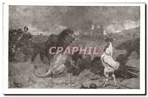 Cartes postales Militaria Secours National Lion Coq Aigle