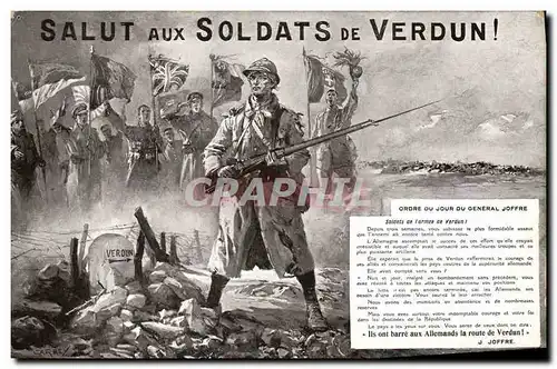 Ansichtskarte AK Militaria Salut aux soldats de VErdun !