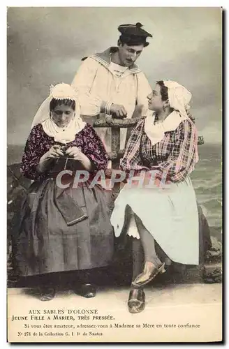 Cartes postales Folklore Aux Sables d&#39Olonne Jeune fille a marier tres presse Mariage