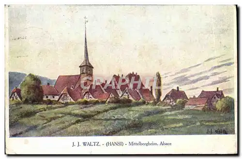 Cartes postales Fantaisie Illustrateur Waltz Hansi Mittelbergheim Alsace