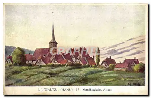 Cartes postales Fantaisie Illustrateur Waltz Hansi Mittelbergheim Alsace