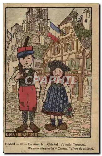 Cartes postales Fantaisie Illustrateur Waltz Hansi Gosses d'Alsace
