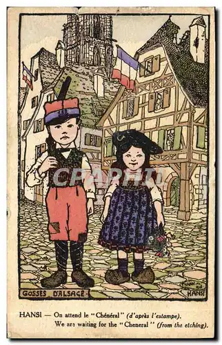 Cartes postales Fantaisie Illustrateur Waltz Hansi Gosses d&#39Alsace