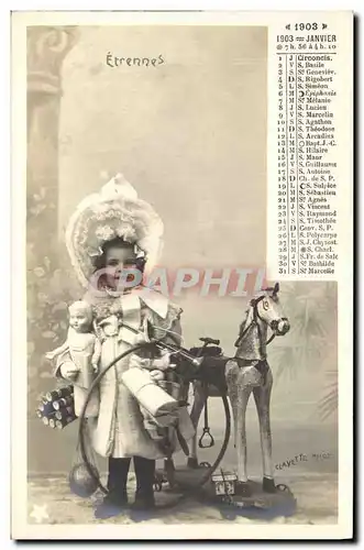 Ansichtskarte AK Calendrier Janvier 1903 Etrennes Enfants