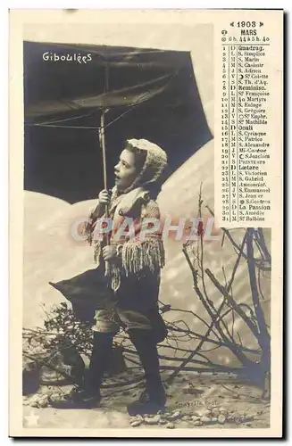 Ansichtskarte AK Calendrier Mars 1903 Giboulees Jeux Enfants