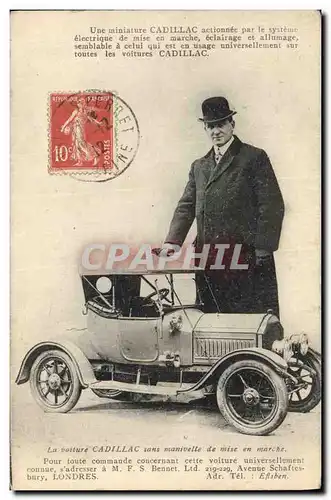 Cartes postales La voiture Cadillac sans manivelle de mise en marche Automobile