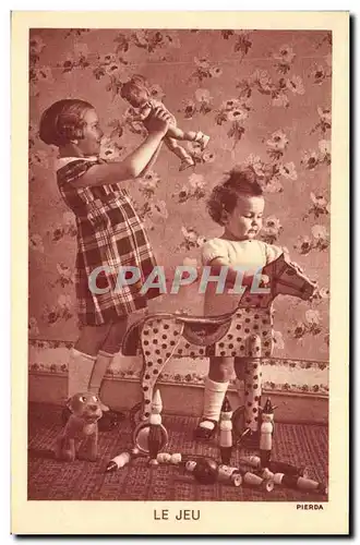 Cartes postales Enfants Le jeu Cheval en bois