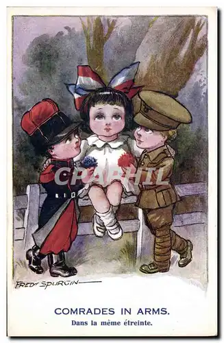 Cartes postales Fantaisie Illustrateur Fred Spurgin Comrades in arms Militaria