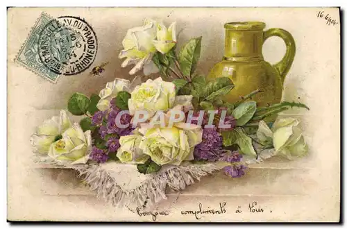 Cartes postales Fantaisie Fleurs