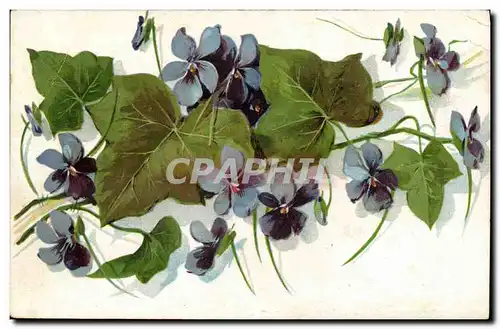 Ansichtskarte AK Fantaisie Fleurs (carte toil�e)