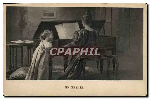 Ansichtskarte AK Femme Enfant En extase Violon