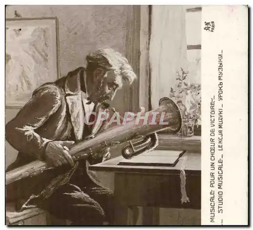 Cartes postales Salon de Paris De Jeanson Etude musicale pour un choeur de victoire Saxophone