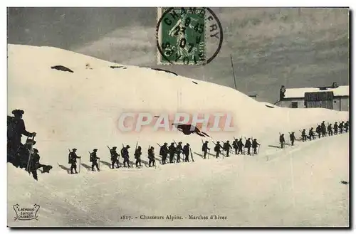 Cartes postales Militaria Chasseurs alpins Marches d&#39hiver