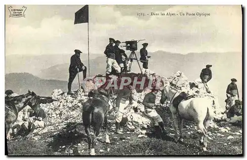 Ansichtskarte AK Militaria Chasseurs alpins Un poste optique