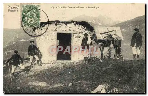 Cartes postales Militaria Chasseurs alpins Frontiere Franco italienne Poste Vigie