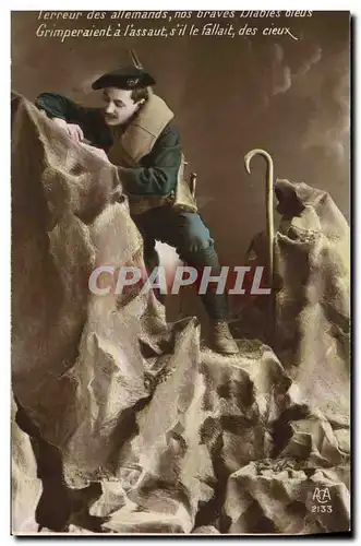 Ansichtskarte AK Militaria Chasseurs alpins Diables bleus