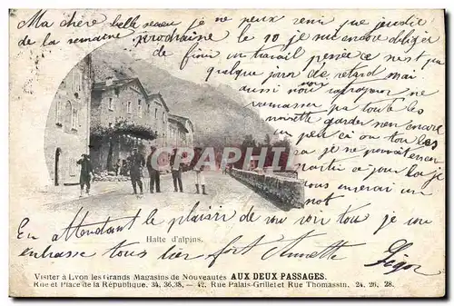 Cartes postales Militaria Chasseurs alpins Halte