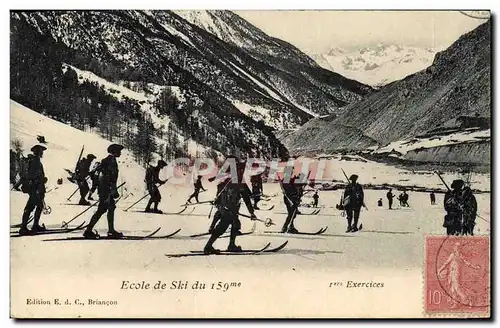 Cartes postales Militaria Chasseurs alpins Ecole de ski du 159eme