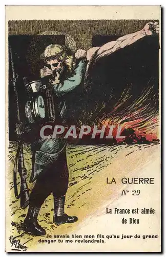 Cartes postales Militaria La France est aimee de Dieu Christ