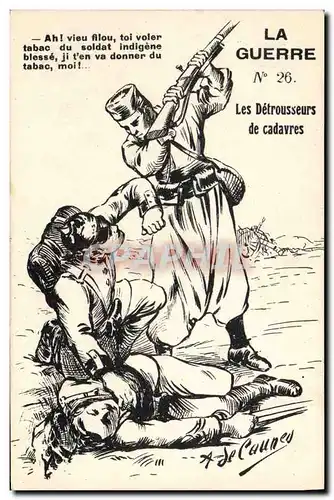 Cartes postales Militaria Les detrousseurs de cadavres