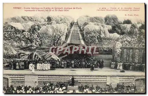 Cartes postales Theatre Armide Drame de Quinault Gluck Beziers 1904