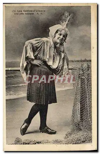 Ansichtskarte AK Folklore Les Sables d&#39Olonne Une jolie Sablaise