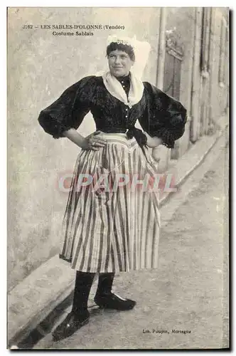 Cartes postales Folklore Les Sables d&#39Olonne Vendee Costume Sablais