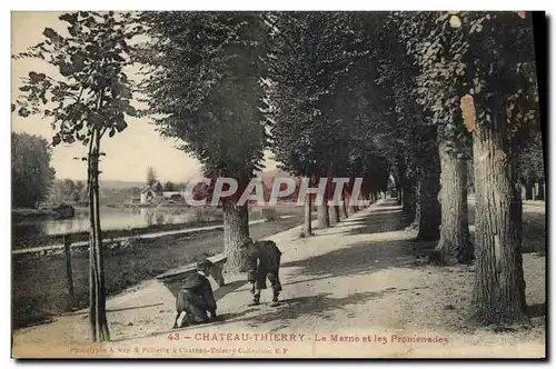 Ansichtskarte AK Chateau Thierry La Marne et les promenades Enfants